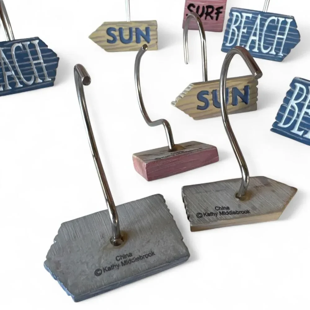 Kathy Middlebrook Beach, Surf, Sun Shower Curtain Hooks